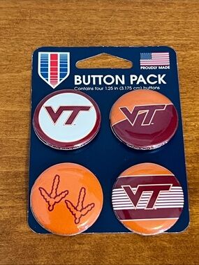 Virginia Tech Button 4 Pack